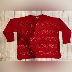 Avenue plus size red sequin sweater size 22/24. EUC!!